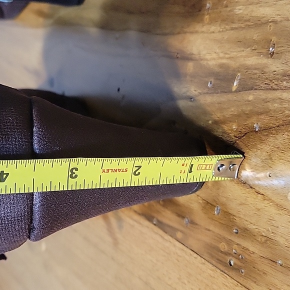 Toms 8.5 dark brown canvas & wool wedge heeled bootie - Picture 5 of 9